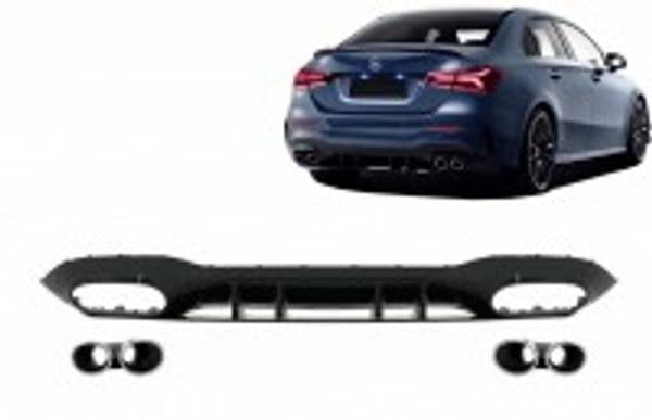 Achterdiffusor Mercedes A-Class V177 Sedan (2018-..) chroom sier
