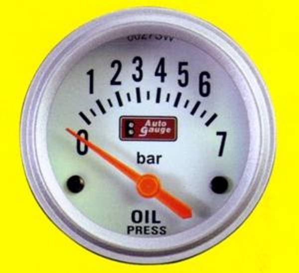 Öldruck Manometer /60mm Durchmesser/weiß-silber