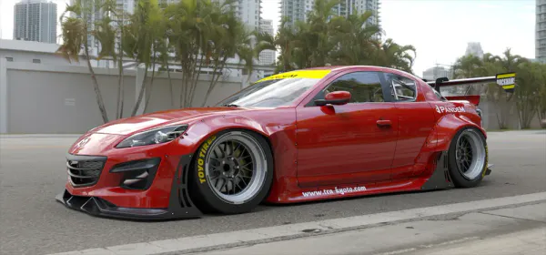 Mazda RX8 med vingene